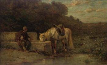 阿道夫 施賴爾 a rest by the fountain 阿道夫 施賴爾 a rest by the fountain